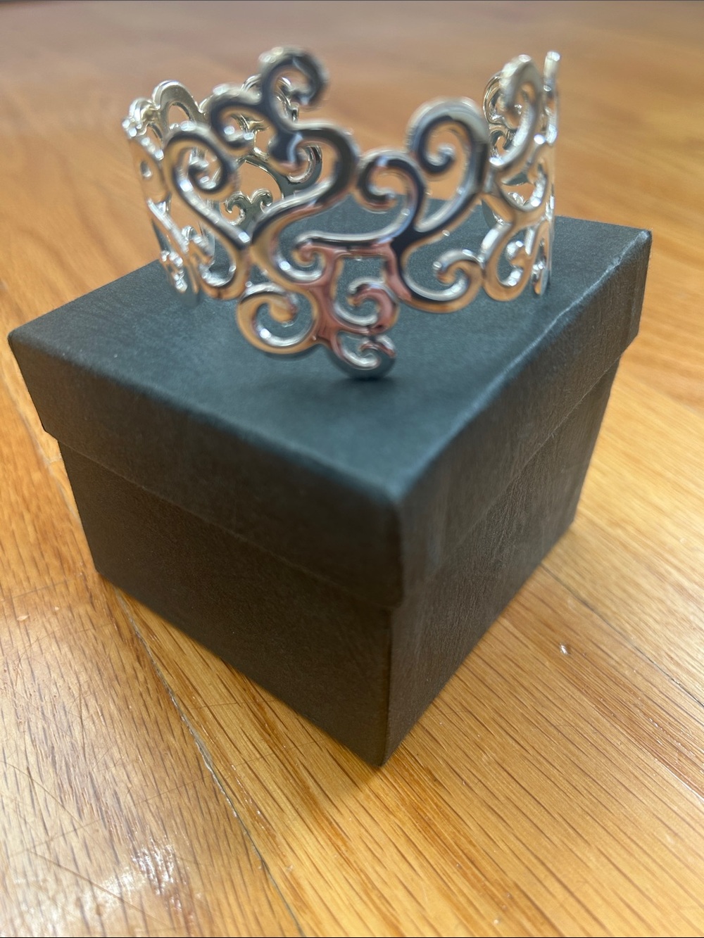 Silver Filigree Cuff Bracelet - Elegant Women's Jewelry